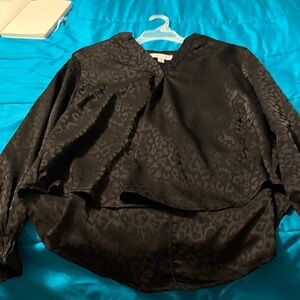 Elegant Black Leopard Print Women's Top